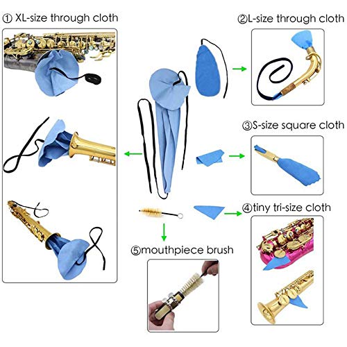 SUNYIN Saxophone Stand Saxophone Cleaning Kit Cleaning Cloth Cotton Saxophone Neck Strap Alto/Tenor Saxophone Accessories Sax Stand - Image 5
