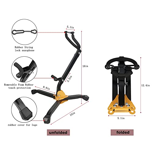 SUNYIN Saxophone Stand Saxophone Cleaning Kit Cleaning Cloth Cotton Saxophone Neck Strap Alto/Tenor Saxophone Accessories Sax Stand - Image 3