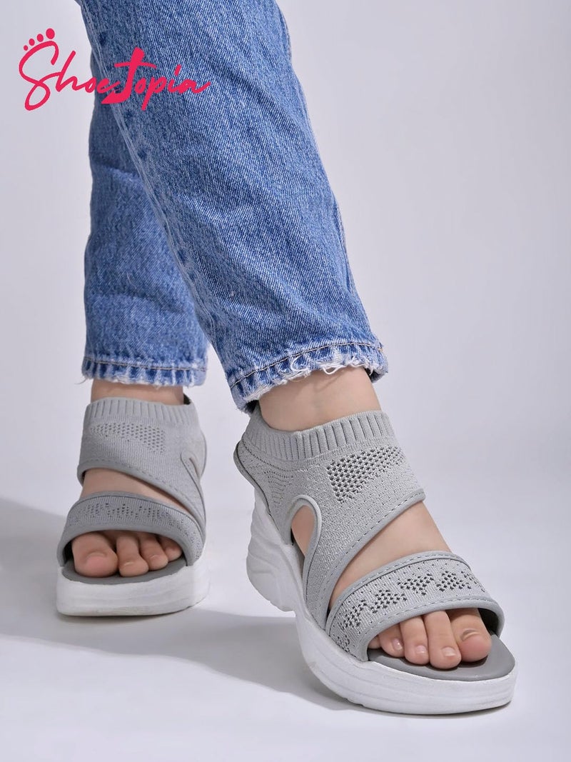 Shoetopia Women's Sandal-7 Kids UK (Milton-Grey)-EU40 - Image 3