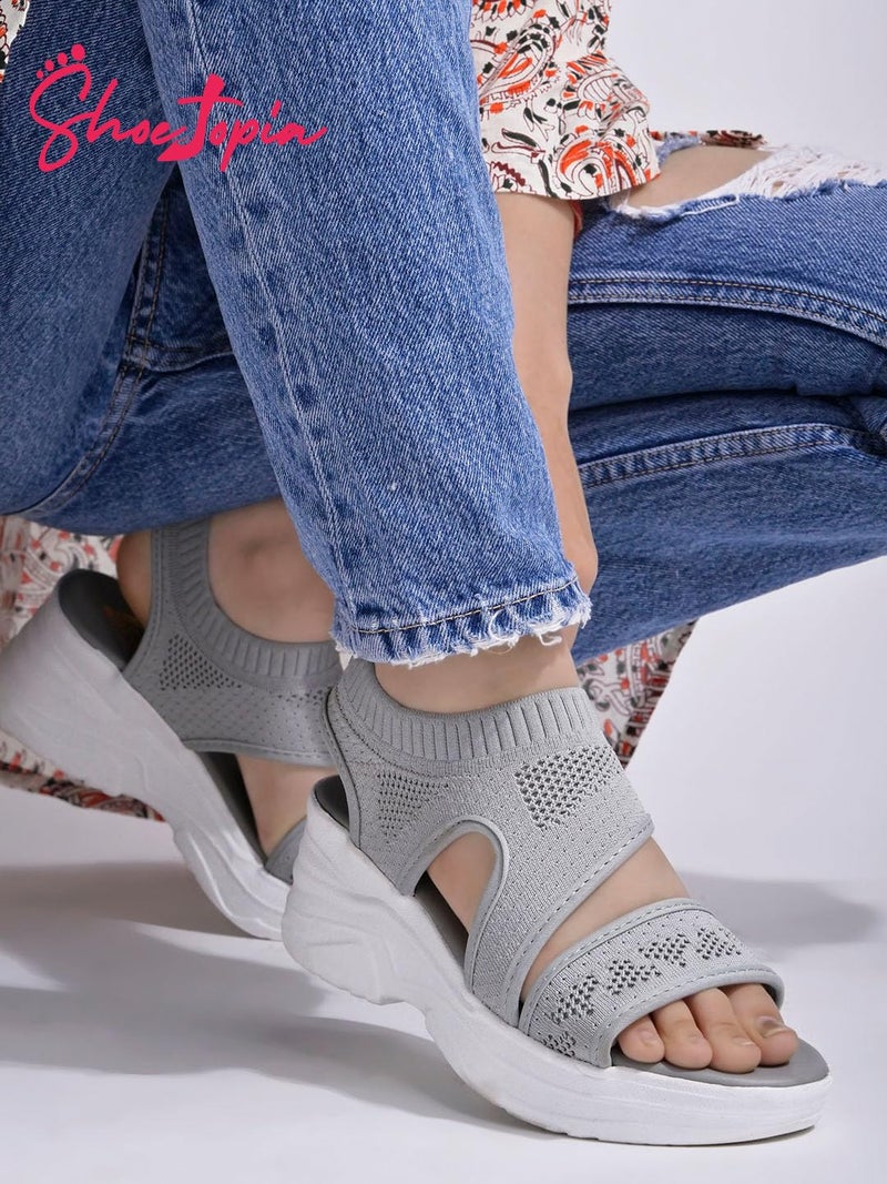 Shoetopia Women's Sandal-7 Kids UK (Milton-Grey)-EU40 - Image 2