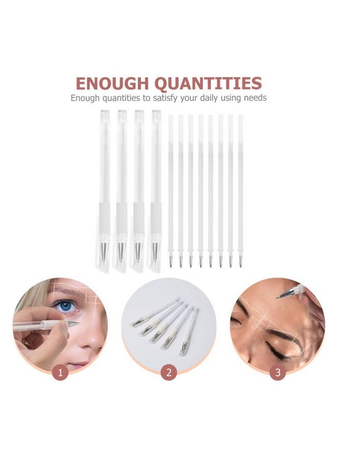 minkissy - Eyebrow Mapping Pen Microblading Eyebrow Pen Microblading Pen Pen Eyebrow Makeup Position Mapping Mark Tools for Eyebrow Lip Artists Marking Pen (4 pens + 8 replacement refills) - Image 1