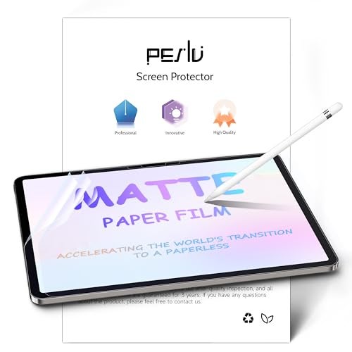 Peslv 2 Pack Like Paper Screen Protector for iPad Air 11 Inch 2024/2025 (M2/M3, 6th/7th Gen), Matte Anti Glare PET Film/Blue Light Filter Eye Protection Cover/Drawing & Writing Feel Like on Paper - Image 1