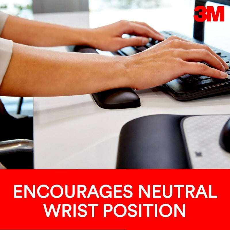 3M Gel Wrist Rest for Keyboards, Soothing 3M Gel Technology and Satin Smooth Cover for All Day Comfort and Support, Durable and Easy to Clean, 19", Black (WR85B) - Image 2