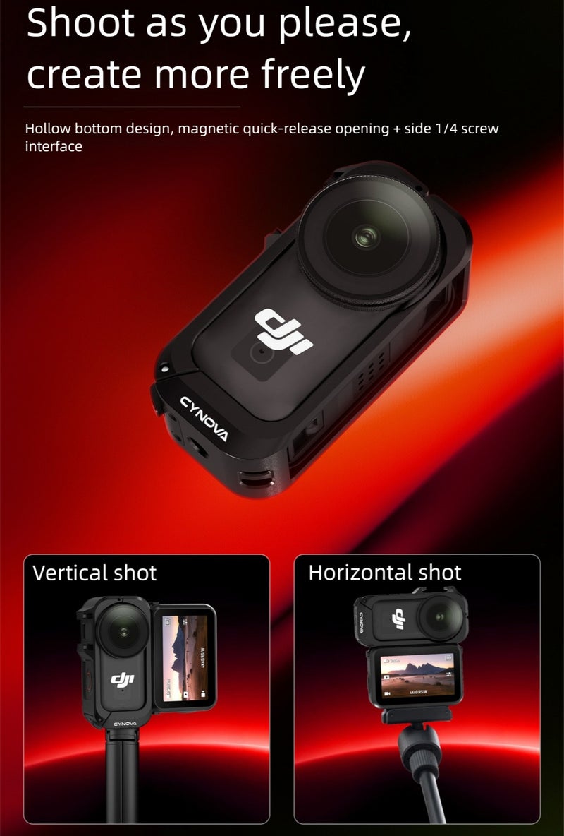 CYNOVA For DJI Nano Protective Metal Cage, Full Body Camera Frame with Cold-Shoe & 1/4 Thread Ports, Quick-Release Design, Lightweight & Durable - Image 4