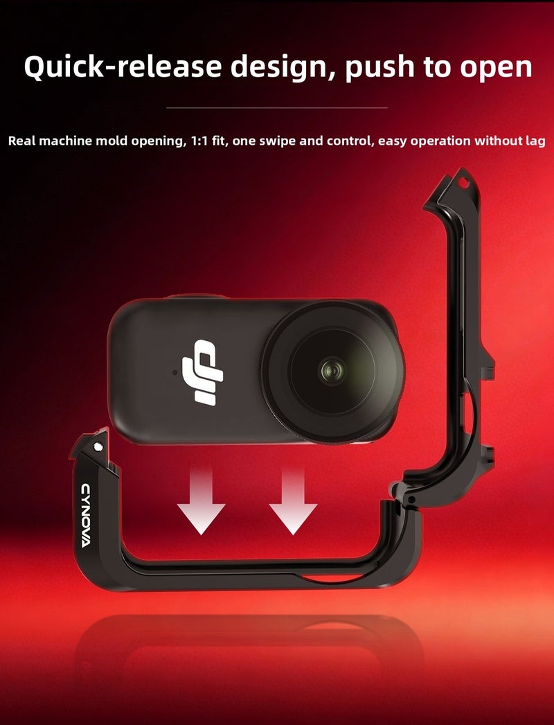 CYNOVA For DJI Nano Protective Metal Cage, Full Body Camera Frame with Cold-Shoe & 1/4 Thread Ports, Quick-Release Design, Lightweight & Durable - Image 3