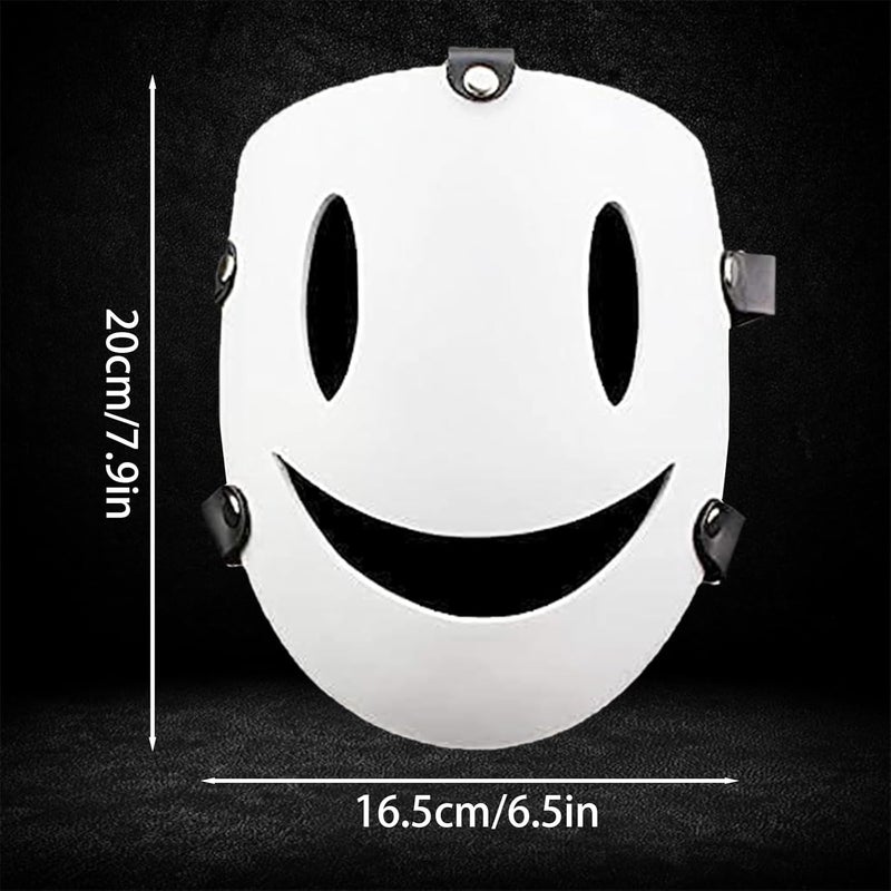 Cosplay full face mask horror mystery smiley white mask man - Image 4