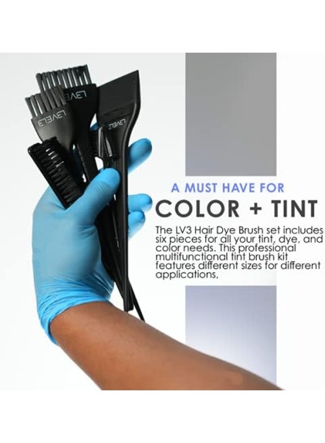 L3 مجموعة فرش تلوين المستوى 3 - تصميم احترافي وأنيق - للاستخدام في الصبغ والتلوين واحتياجات الألوان - مقبض مريح ومصقول - فرشاة صبغ الشعر من المستوى الثالث - 6 قطع - Image 3