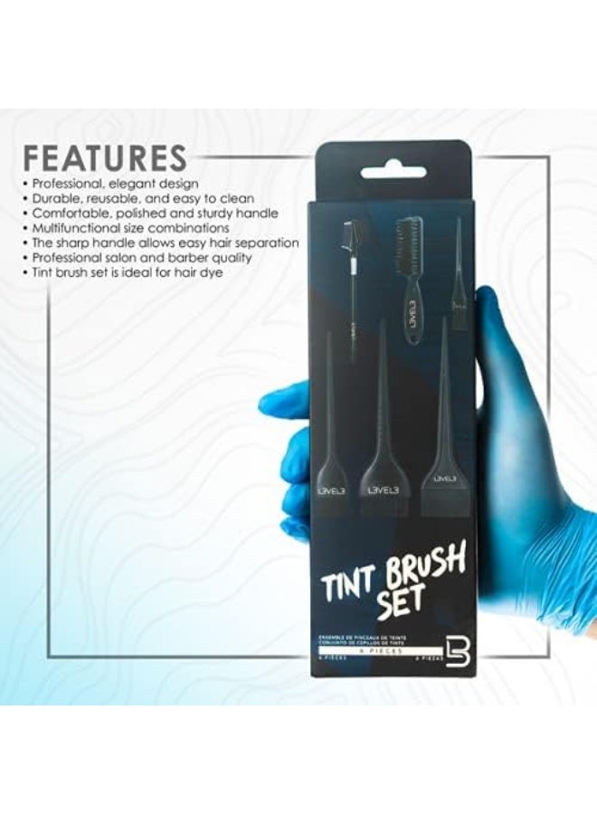 L3 مجموعة فرش تلوين المستوى 3 - تصميم احترافي وأنيق - للاستخدام في الصبغ والتلوين واحتياجات الألوان - مقبض مريح ومصقول - فرشاة صبغ الشعر من المستوى الثالث - 6 قطع - Image 2