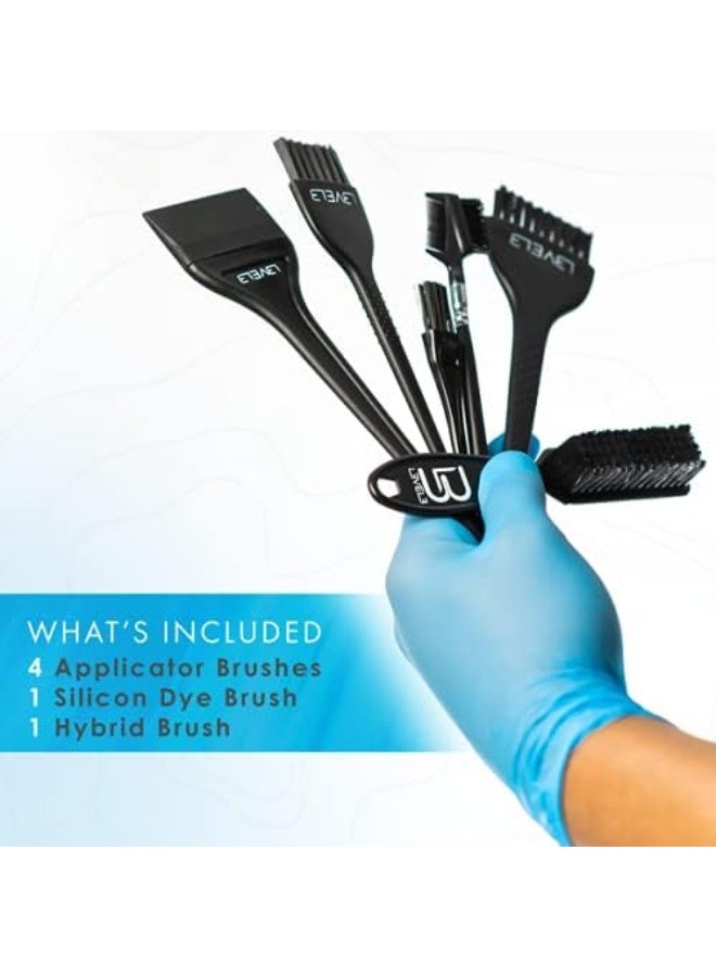 L3 مجموعة فرش تلوين المستوى 3 - تصميم احترافي وأنيق - للاستخدام في الصبغ والتلوين واحتياجات الألوان - مقبض مريح ومصقول - فرشاة صبغ الشعر من المستوى الثالث - 6 قطع - Image 4