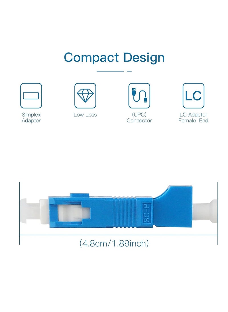 HOFEESEA 2-Pack Single Mode 9/125um SC/UPC Male to LC/UPC Female Hybrid Optical Fiber Adapter Connector for Optical Power Meter  - Image 2