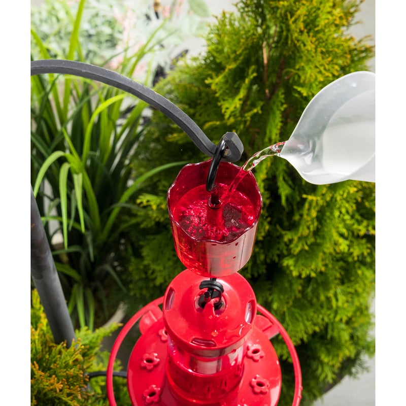 SEWANTA Ant Moat for Hummingbird Feeders [Set of 2] Ant Guard Keeps Ants Away from Feeders, Made of Durable Plastic, Red Color/Rustproof S Hooks, Suitable for All Hummingbird Feeders. - Image 4