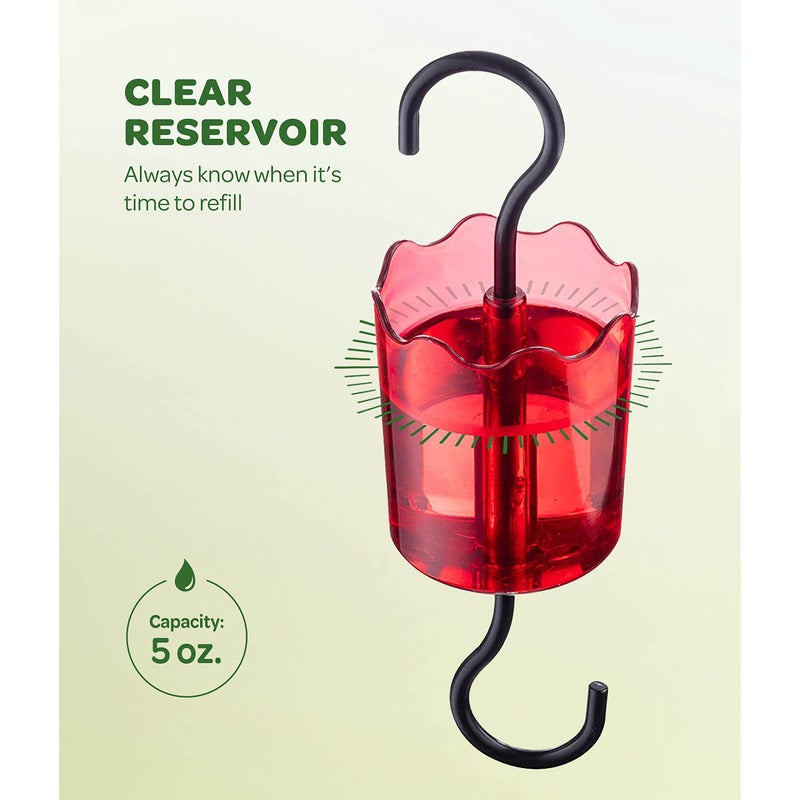 SEWANTA Ant Moat for Hummingbird Feeders [Set of 2] Ant Guard Keeps Ants Away from Feeders, Made of Durable Plastic, Red Color/Rustproof S Hooks, Suitable for All Hummingbird Feeders. - Image 5