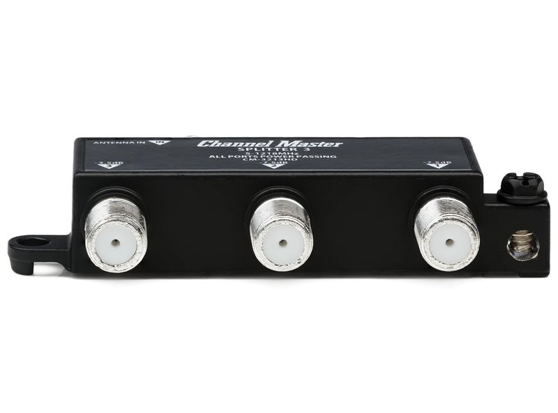 Channel Master Splitter 3 | 3-Way Splitter Distributes Digital HDTV Antenna Signal to 3 TVs, One Input and Three Outputs, Power Passing for Preamplifiers and Boosters, Low-Loss Design, Indoor/Outdoor - Image 3