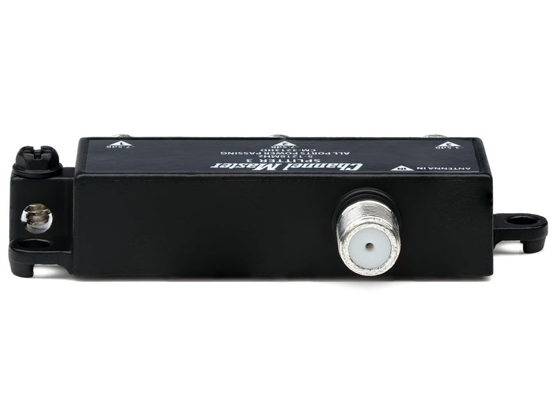 Channel Master Splitter 3 | 3-Way Splitter Distributes Digital HDTV Antenna Signal to 3 TVs, One Input and Three Outputs, Power Passing for Preamplifiers and Boosters, Low-Loss Design, Indoor/Outdoor - Image 4