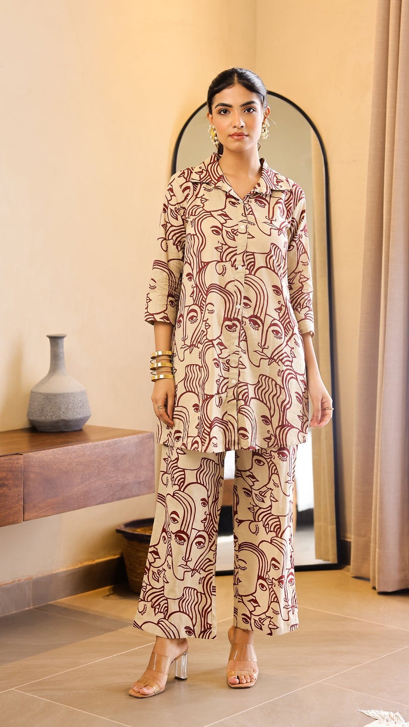 FLAVIA CREATION طقم بيج متناسق للنساء - Image 1