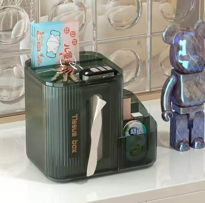 Crobat Hotel Tissue Box Light Luxury Toilet Home Living Room Punch-Free Transparent Tissue Box high-Looking Desktop Storage Box - Image 2