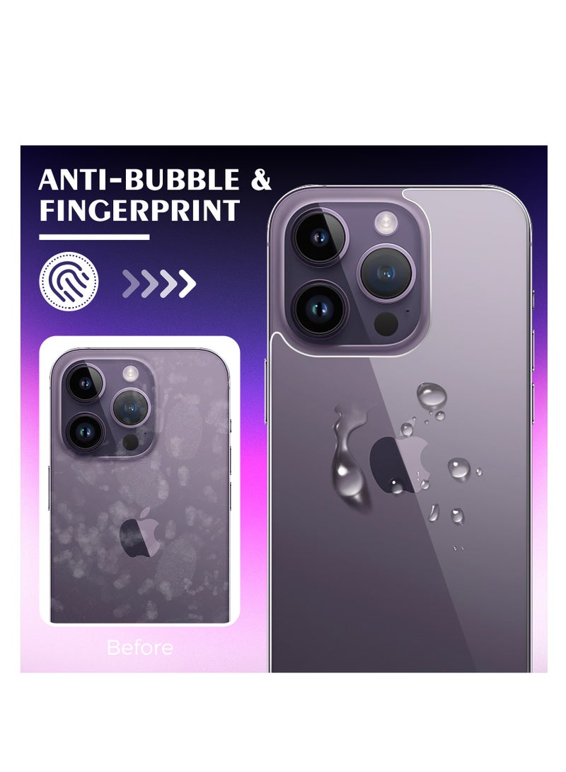 حماية الشاشة الخلفية لـ iPhone 14 Pro [2-Pack]، 14 Pro حماية الزجاج الخلفي ضد بصمة الأصابع / الخدش 9H صلابة رقيقة جداً 14 Pro حماية الشاشة الخلفية لـ iPhone 14 Pro (6.1 بوصة) - Image 3