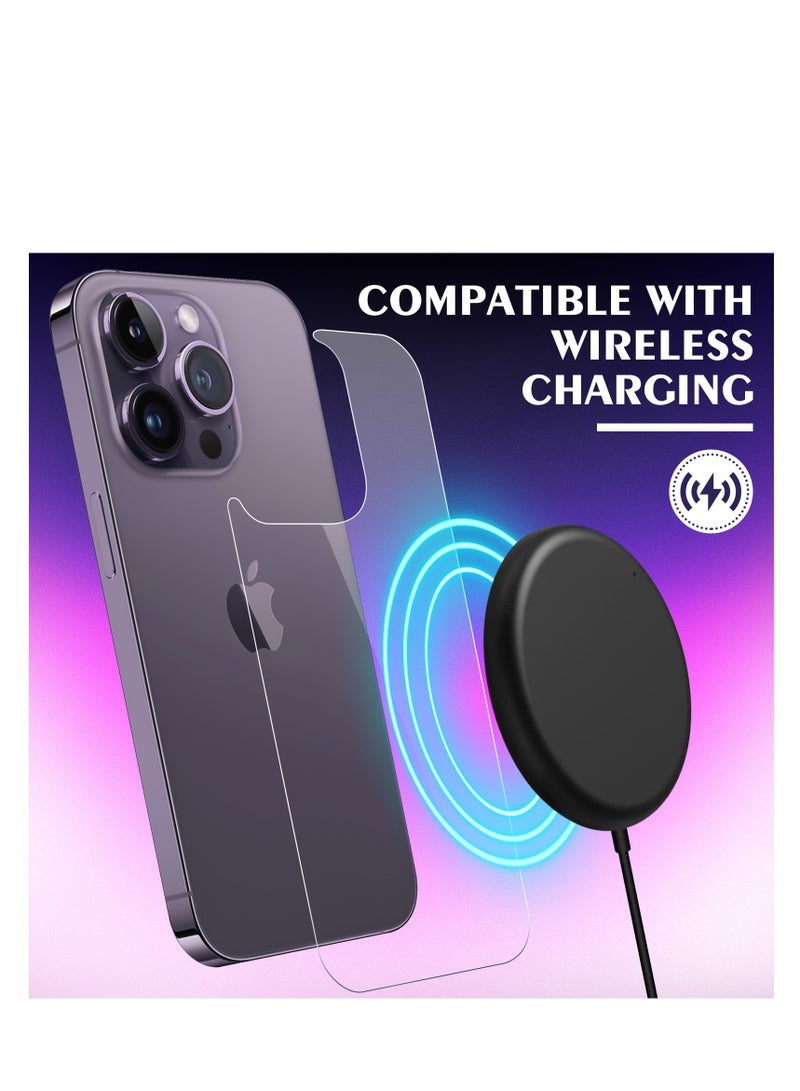 حماية الشاشة الخلفية لـ iPhone 14 Pro [2-Pack]، 14 Pro حماية الزجاج الخلفي ضد بصمة الأصابع / الخدش 9H صلابة رقيقة جداً 14 Pro حماية الشاشة الخلفية لـ iPhone 14 Pro (6.1 بوصة) - Image 5