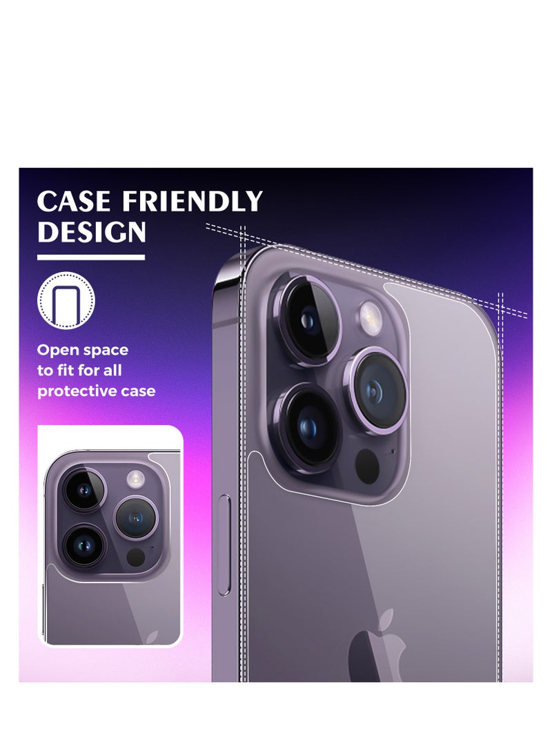 حماية الشاشة الخلفية لـ iPhone 14 Pro [2-Pack]، 14 Pro حماية الزجاج الخلفي ضد بصمة الأصابع / الخدش 9H صلابة رقيقة جداً 14 Pro حماية الشاشة الخلفية لـ iPhone 14 Pro (6.1 بوصة) - Image 4