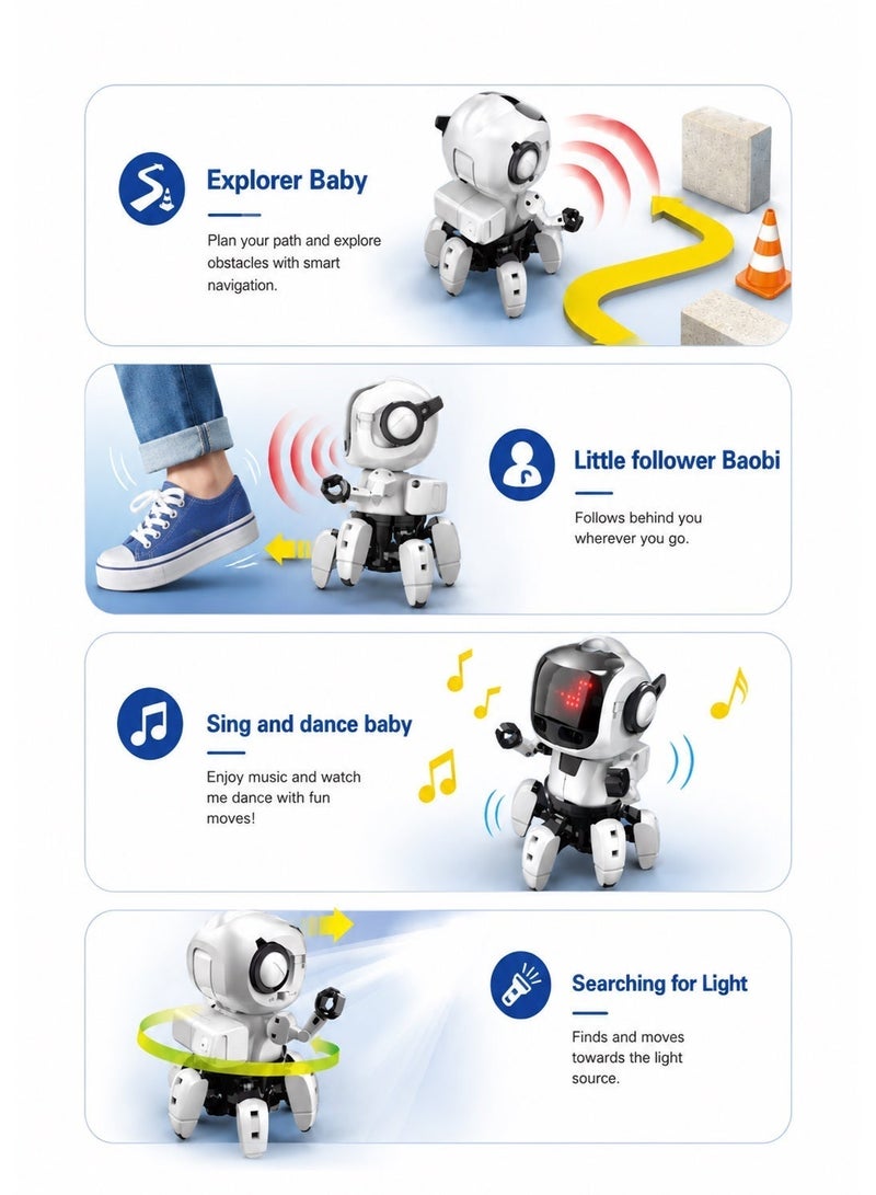 Pro'skit Pro’sKit GE-894 AI Probbie Robot with Micro:bit – DIY Programmable 6-Leg STEM Coding Robot for Kids ( LED Headlight Gift) - Image 5