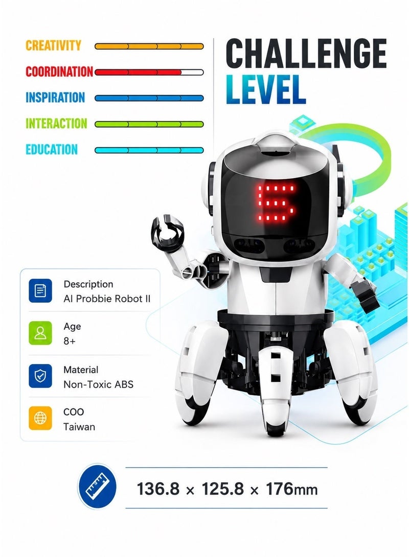 Pro'skit Pro’sKit GE-894 AI Probbie Robot with Micro:bit – DIY Programmable 6-Leg STEM Coding Robot for Kids ( LED Headlight Gift) - Image 3