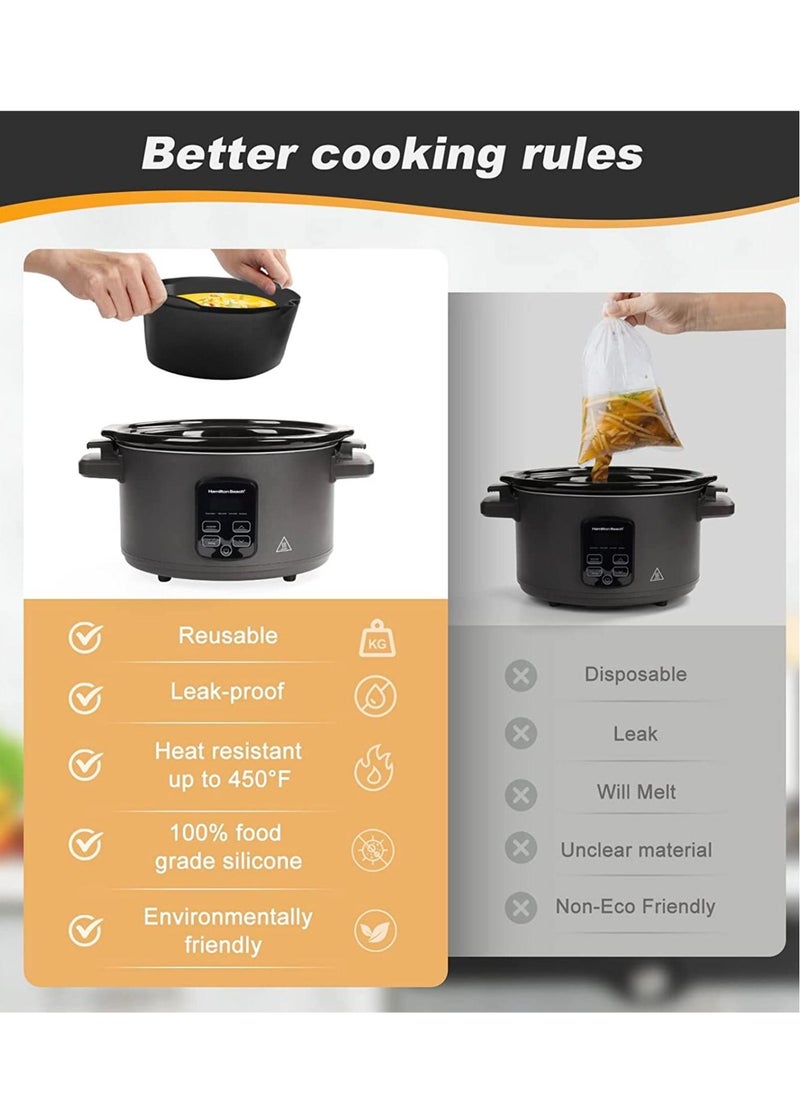 Y&D - 2PCS Silicone Slow Cooker Liners, Perfect compatible with any 5.5L, 6.6L, 7.5L slow cooker, Food-Grade Material, Easy Cleanup, Reusable, Eco-Friendly( - Image 1