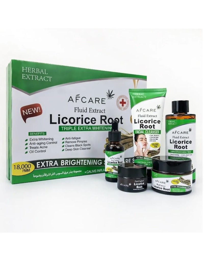 AFCARE Licorice Root Extra Brightening Skin Care Set - 5 Pieces - Image 1