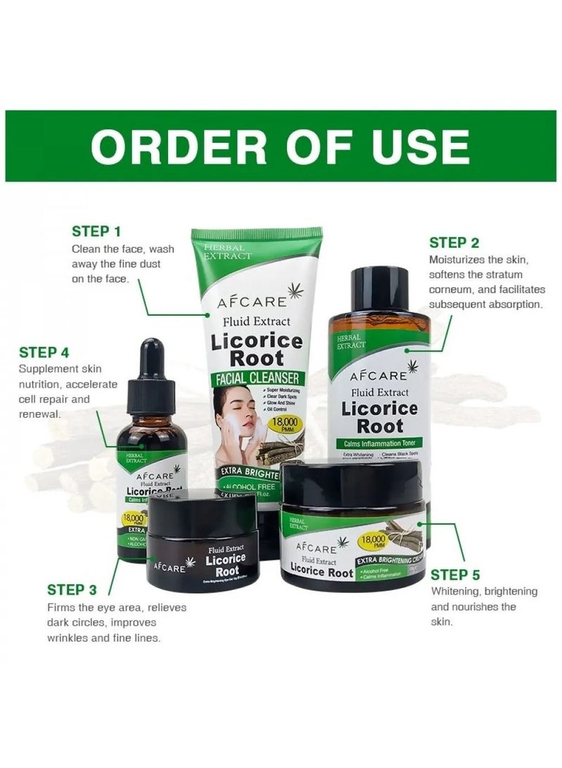 AFCARE Licorice Root Extra Brightening Skin Care Set - 5 Pieces - Image 2