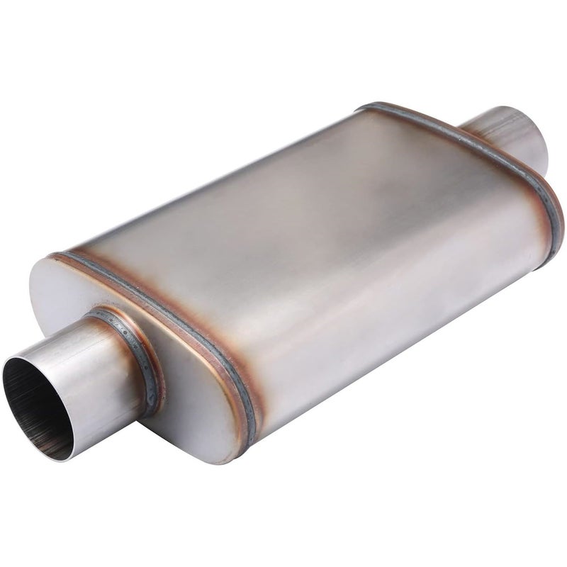 Floshine Universal 409 Stainless Muffler StraightThrough Performance Muffler Exhaust center in center out 25