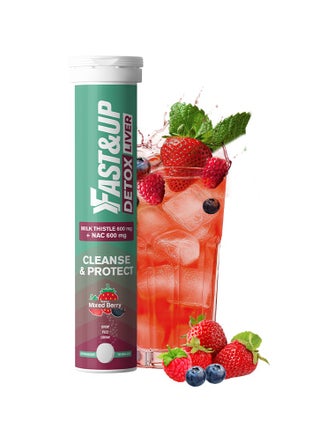 Daily Liver Detox - Detox Your Liver from Toxins - 20 Effervescent Tablets, Mixed Berry Flavour