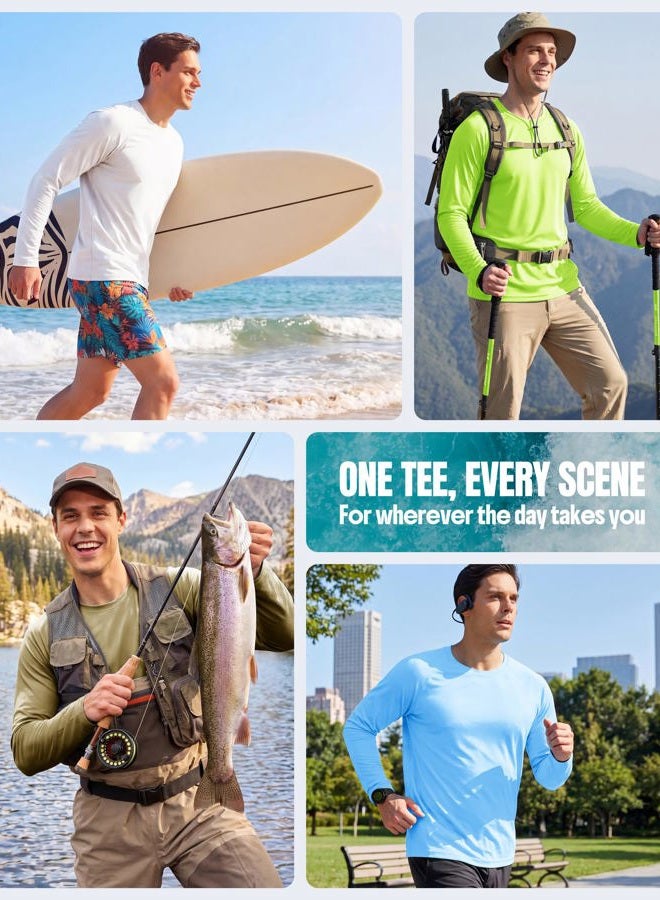 Boladeci Mens Fishing Shirts Long Sleeve UPF 50+ UV Protection Sun Block Cool Athletic Tee Shirts for Hiking, Camping, Surfing, Running (Orange) - Image 2