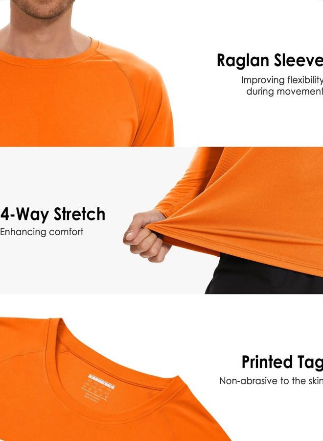 Boladeci Mens Fishing Shirts Long Sleeve UPF 50+ UV Protection Sun Block Cool Athletic Tee Shirts for Hiking, Camping, Surfing, Running (Orange) - Image 5