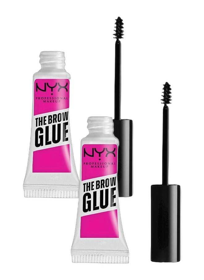 NYX PROFESSIONAL MAKEUP The Brow Glue, Extreme Hold Eyebrow Setting Gel - Clear, Pack of 2  - Image 1