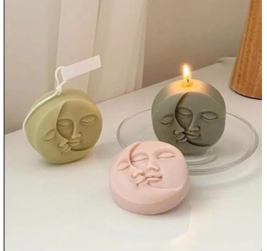 ARTOOL Sun & Moon Candle Silicone Molds Geometric Shape Abstract Architectural Candle Mold, Sett of 1 (AA6) - Image 1