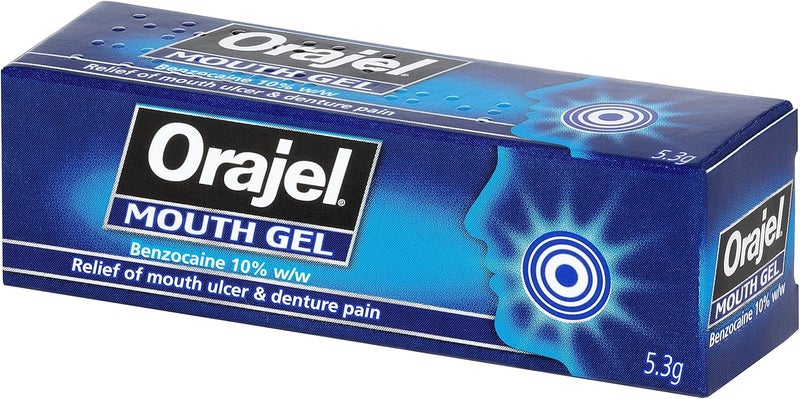 Orajel Mouth Gel, Denture and Ulcer Relief, Fast Acting Oral Care Treatment, Benzocaine 10%, 5.3g - Image 4