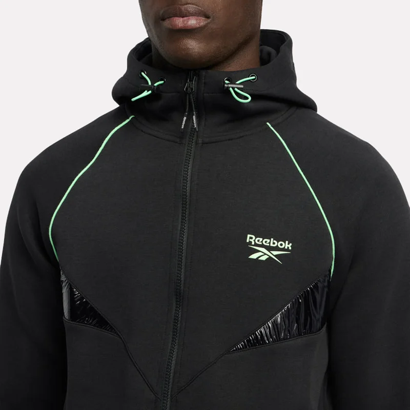Reebok Black Reebok Sport Street Piping Spacer Full Zip Men's Hoodie - Black for Men | Best Price UAE