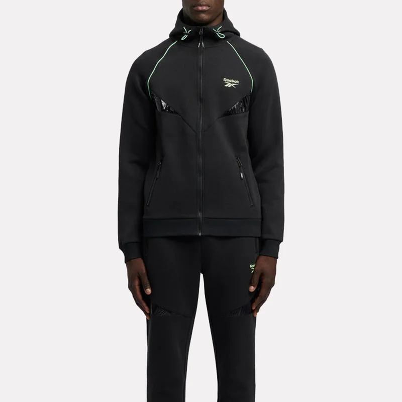 Reebok Reebok Sport Street Piping Spacer Full Zip Men's Hoodie - Black