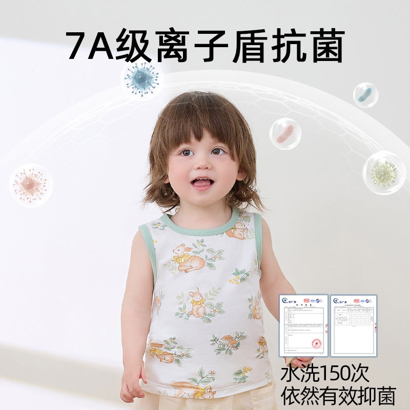 Baby''s Pure Cotton Type A Vest Children''s Camisole Boys'' Baby''s Bottoming Sleeveless Top Summer Thin Women''s Top - Image 3