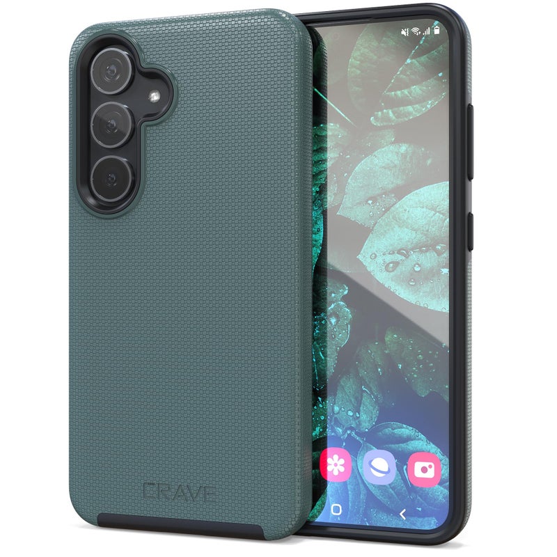 كريف Crave for Samsung Galaxy S24 Case, Shockproof Protection Dual Layer Case for Samsung Galaxy S24 (6.2 inch) - Forest Green - Image 1