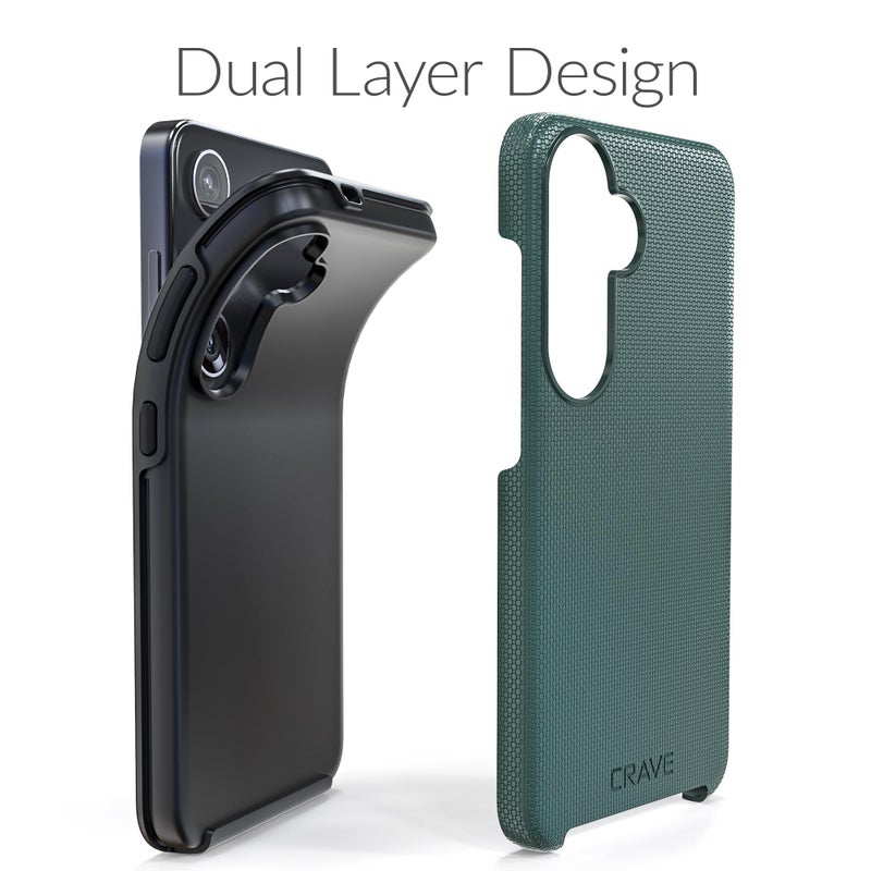 كريف Crave for Samsung Galaxy S24 Case, Shockproof Protection Dual Layer Case for Samsung Galaxy S24 (6.2 inch) - Forest Green - Image 4