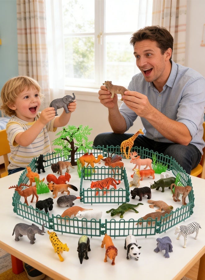 Animals Toys,53Pcs Animals Figures Toys, Realistic Forest Animal Toys Set, Mini Jungle Toys Set, Educational, Learning Toys,Plastic Animals Model for Children Kids Toddler (Mix Model) - Image 3