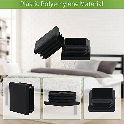 FiveEyes 1.5" 1 1/2 Inch Square Tubing Plastic Plug End Caps 10 Pack, 1 1/2" 1.5 Inch Square Tube End Cap Plugs 1.5x1.5 Fence Post Pipe Cap Cover Tubing Insert Chair Glide Finishing Plug End Caps - Image 2