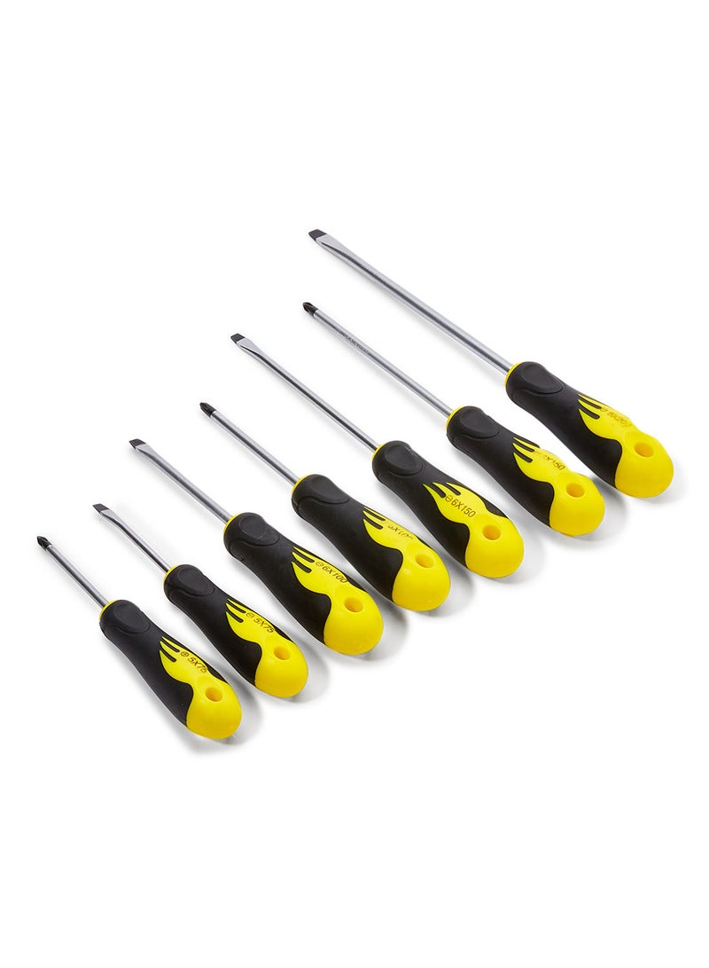 NIBEMINENT 7-Piece Professional Screwdriver Set Yellow/Black  - Image 1