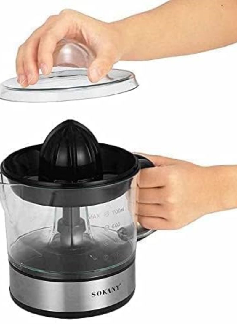 sokany Sukani electric orange juicer 700ml 45 watt stainless steel and black - Image 1