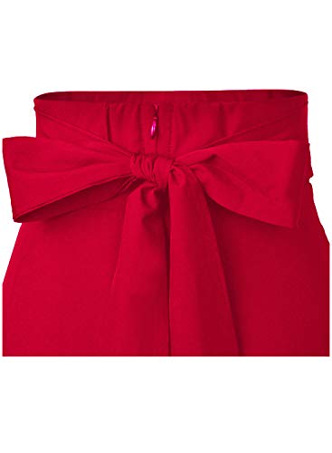 RANPHEE Red Skirt Women Faldas de Mujer Elegantes Maxi Long Summer High Waisted Pleated A Line Ladies Skirts with Pockets Below Knee Length L - Image 3