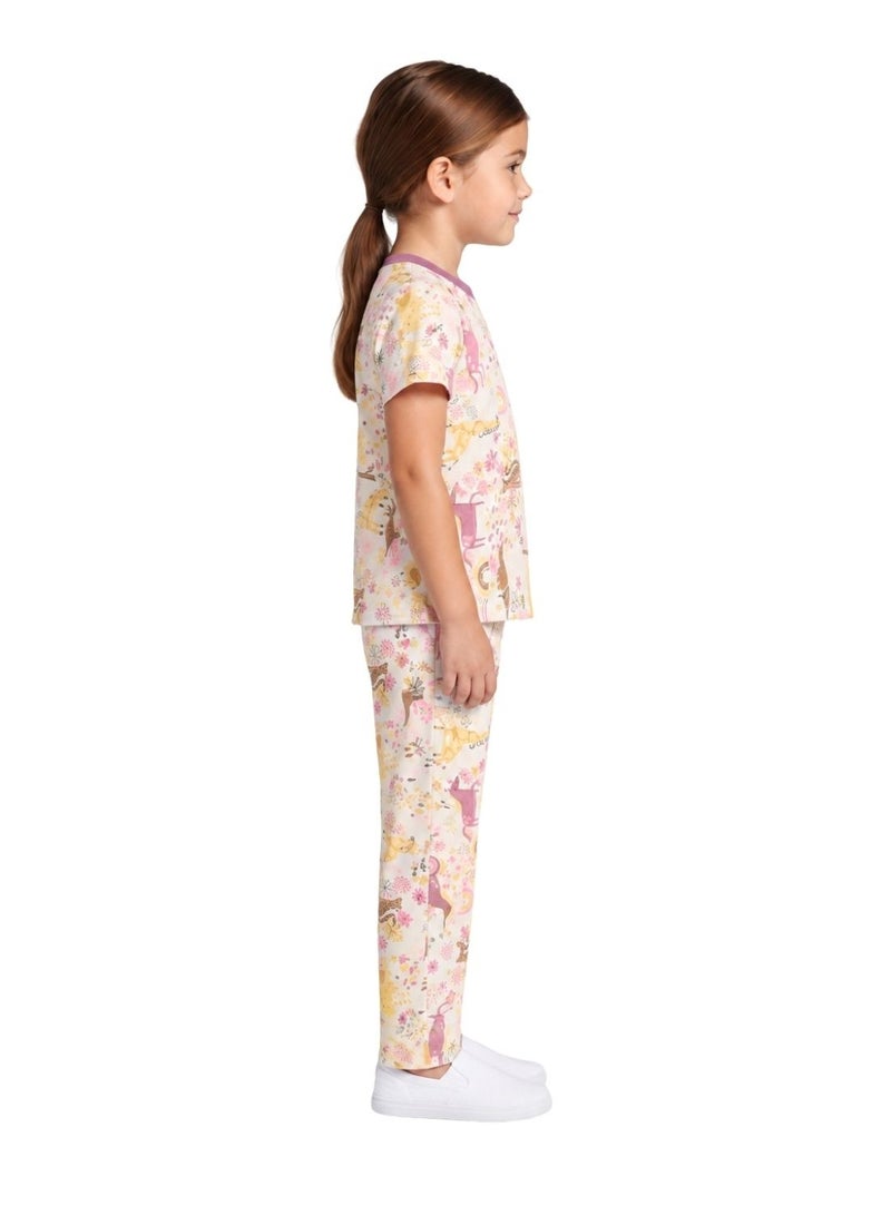 babyqlo Girls Unicorn Print T-Shirt and Pajama Set - Image 3