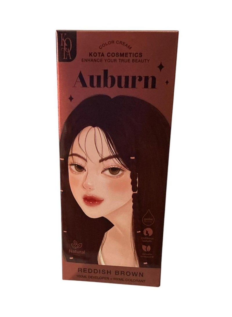 KOTA Hair color auburn reddish brown 100ml developer and 100 ml colorant
