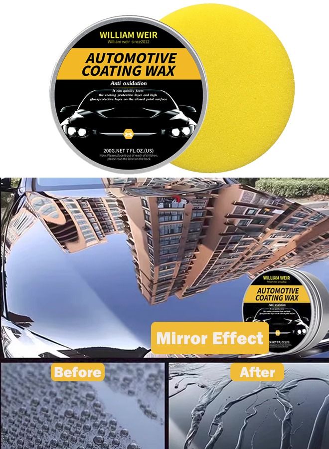 WILLIAM WEIR Automotive Wax Coating Car Wax Protection for Cars Polish Top Coat Polish and Sealer to Get Hydrophobic Properties and Mirror Effect Deep Gloss Shine - Image 1