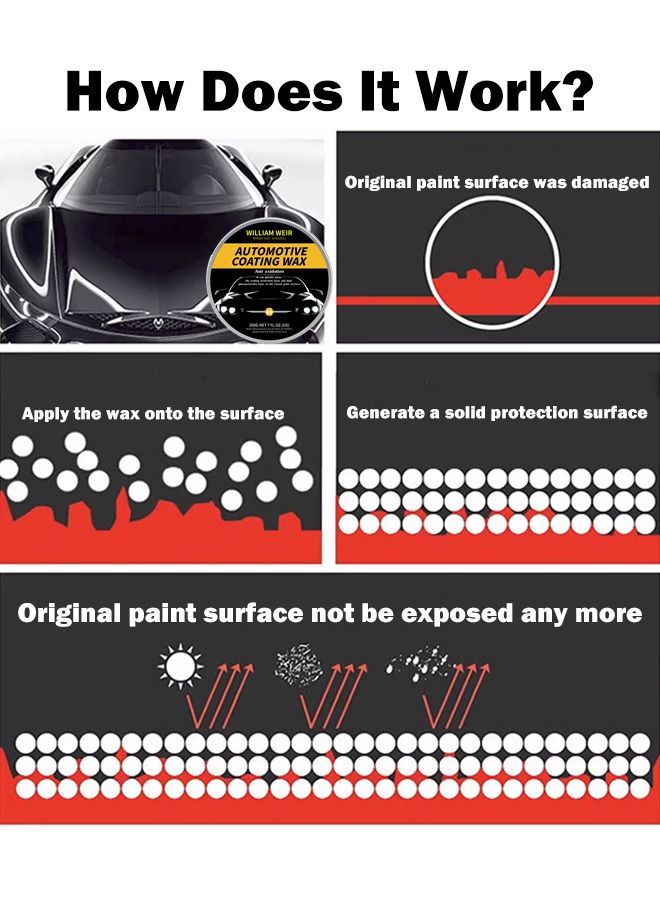 WILLIAM WEIR Automotive Wax Coating Car Wax Protection for Cars Polish Top Coat Polish and Sealer to Get Hydrophobic Properties and Mirror Effect Deep Gloss Shine - Image 3