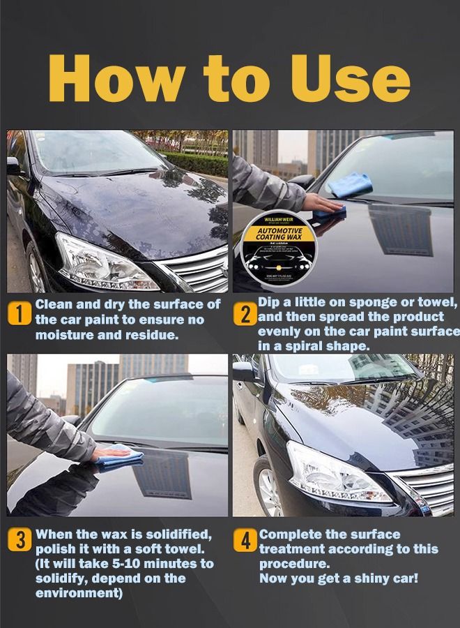 WILLIAM WEIR Automotive Wax Coating Car Wax Protection for Cars Polish Top Coat Polish and Sealer to Get Hydrophobic Properties and Mirror Effect Deep Gloss Shine - Image 4